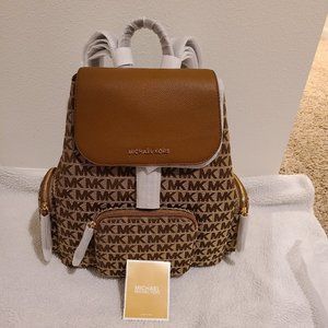 Michael Kors Abbey Large Logo Jacquard and Leather
